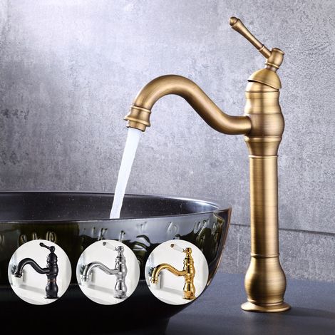 Robinet pour lavabo- Retro Bronze Basin robinet salle de bain maison de salle de bain comptoir de salle de bain lavage pour le visage brun