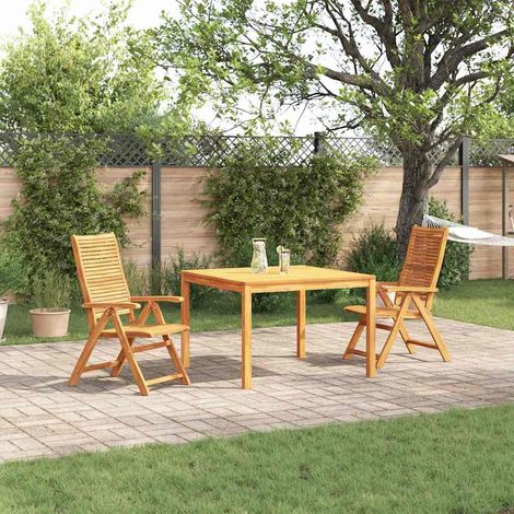 Set da Pranzo per Giardino 3 pz Marrone vidaXL (1/5)
