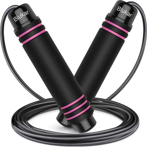 Skipping Rope, Adjustable Speed Jump Rope for Men and Women, Steel Ball Bearings, Non-Slip Foam Handles, Steel Cable for Fitness, Crossfit, Sport, Boxing, GYM -3M (1/5)