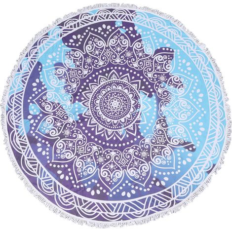Serviette de plage imprimée chic en microfibre respirante, couverture décorative murale pour piscine, 4 pièces. (1/5)