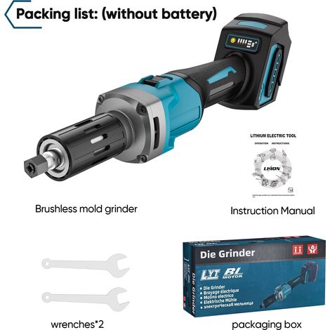 Makita – Meuleuse rotative 2000 W – 4 vitesses – Sans fil 35 000 tr/min – Angle variable – Batterie 18V – Nue (1/5)