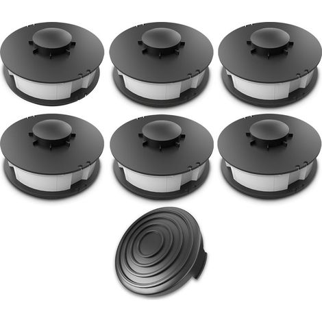 6 rouleaux de fil de tondeuse en nylon de 1,4 mm - Double fil - Compatible avec les tondeuses ALDI Gardenline GLR 450 à 459 (1/2)