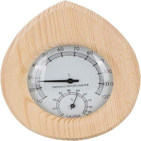 Longziming - Hygrothermographe pour sauna – Thermomètre de sauna en bois et ABS avec hygromètre – Fixation murale, mesure précise de la température et de l'humidité pour le bien-être et le sauna (1/5)