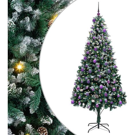 Sapin de Noël，Arbre de Noël artificiel Vert 240 cm PVC, Acier et Plastique CFW27786 (1/5)