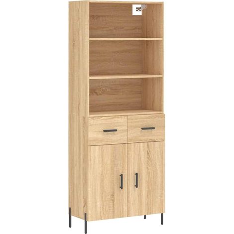 Maison Exclusive - Aparador alto madera contrachapada color roble