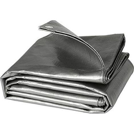 Bâche de Protection PE Bâche Piscine 2x3m 280g/m²,Couverture étanche bâche imperméable et indéchirable,Gris (1/4)