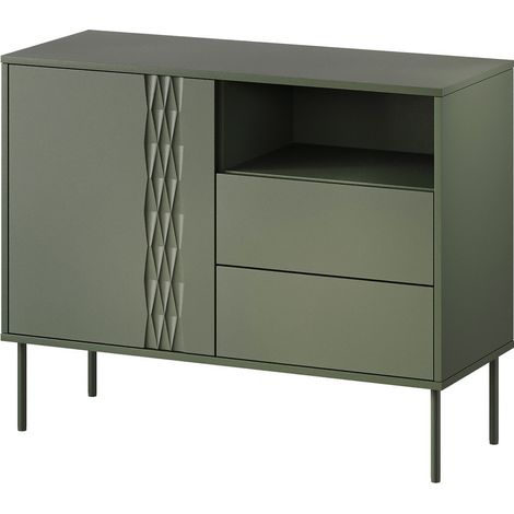 Cómoda Tolete 100, Verde, Con cajones y puertas, Número de cajones: 0, 75x100x40cm (1/5)