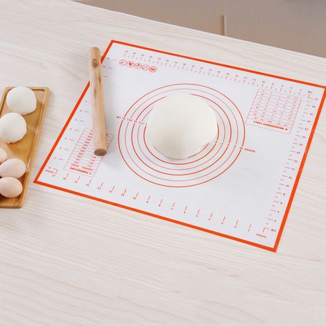 Grand Tapis de Cuisson en Silicone Anti-adhésif Tapis de pâte avec mesure (60x40cm),