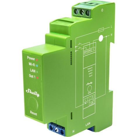 SHELLY 1-Kanal-DIN-Schienen-Smart-Dimmer, Pro Dimmer 1PM, Messfunktion (1/3)