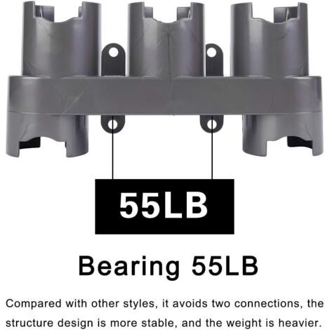 Supporto per accessori da parete, set di adattatori e convertitori per aspirapolvere Dyson V11 V10 V8 V7, ricambio per aspirapolvere Dyson (grigio, con kit di ricambi)