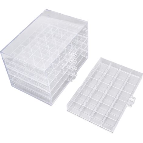 Boîte de rangement pour accessoires de manucure 5 tiroirs transparente, coffret de classement pour salon ou chambre à coucher (1/5)