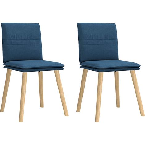 Sillas de comedor 2 unidades tela azul vidaXL (1/5)