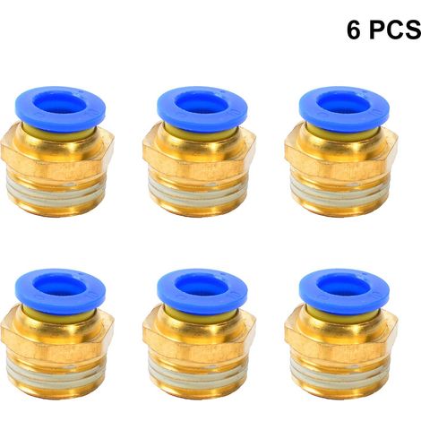 Raccord pneumatique direct - Raccord pneumatique direct à passage rapide, filetage extérieur G1/4 x diamètre de tuyau 10 mm, lot de 6 (1/4)