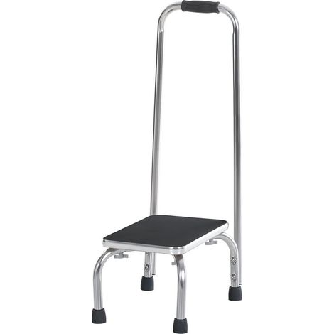 Marche avec Barre d\'appui - marchepied de sécurité - Marche d\'accès au Bain - Plateforme & Patins antidérapants - Acier galvanisé (1/5)