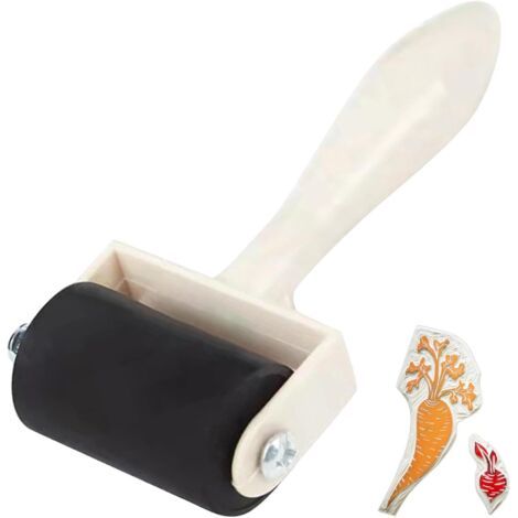 BUNTHAUS Rouleau Colle - Rouleau Papier Peint Manche Bois Pinceau et Applicateur d'encre pour Scrapbooking, Impression, Papier et Création (1/4)