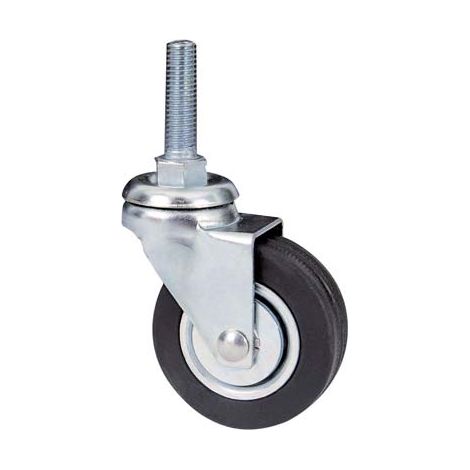RUOTA A FORCELLA GIREVOLE PERNO FILETTATO 160B AVO - A/ZINCR/GOMMA NERA D.MM 40X18 F.MA 8X30- 4 pezzi