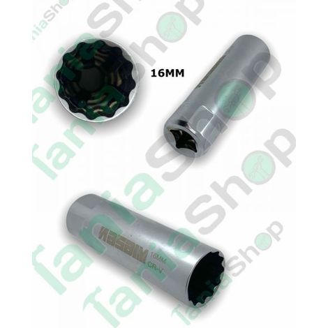 CHIAVE A BUSSOLA 16MM CON ATTACCO DA 3/8 POLIGONALE PER MONTAGGIO CANDELE
