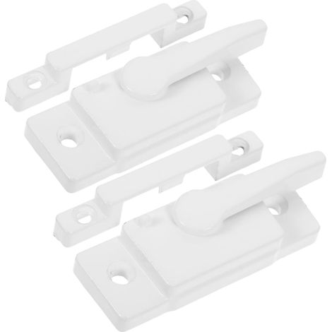 Lot de 2 sets de Verrous à Came en Alliage de Zinc Blanc pour Fenêtres Coulissantes Verrou de Sécurité Renforcé Remplacement pour Fenêtres à Guillotine Installation Facile