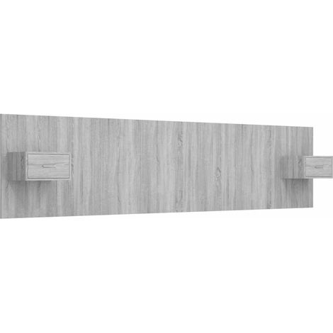 Maison Exclusive - Testiera Letto con Comodini in Legno Multistrato Grigio Sonoma (1/5)