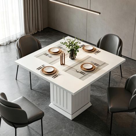 Table de salle à manger moderne avec plateau carré, table carrée fonctionnelle, table de cuisine, table de salle à manger (uniquement avec table de salle à manger) (1/5)