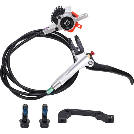 MEIJUN Hydraulische Scheibenbremse für Mountainbikes – Hinterradbremse mit 160-mm-Bremsscheibe – Silber (1/5)