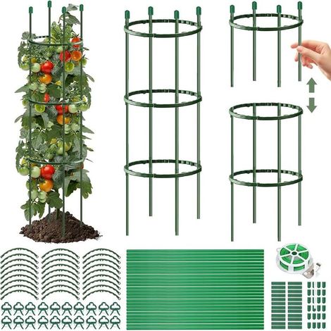 Tuteur Tomate, Tuteurs pour Plantes, Tomato Cage, Tuteur Intérieur Plant de Tomates, Support Tomate, Support pour Plantes - Anneau de Support de Plante Pieux à Hortensias,Pivoines,Plantes Vivaces (1/5)