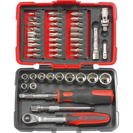 KS Tools - Coffret de douilles et accessoires ULTIMATE® en pouces 1/4'', 44 pièces - 922.0647 (1/2)