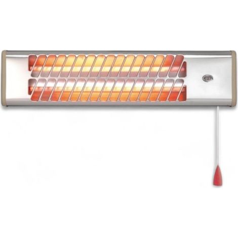 Stufa elettrica al quarzo da muro 1200W con 2 livelli di riscaldamento 53x13xH12 cm