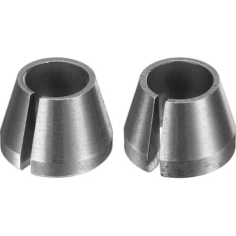 2pcs Manchon De Réduction De Pinces 6mm/6.35mm En Acier Au Carbone Pour Outil De Routage Manchon De Réduction Pour Fraise Adaptateur De Mandrin De Conversion Pour Travail Du Bois (1/5)