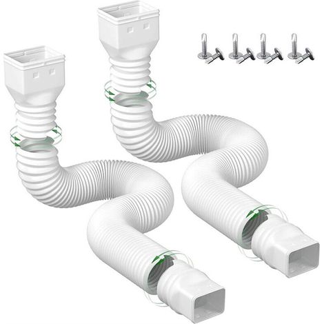 Verstellbare Dachrinnenverlängerung (2er-Set) - Teleskopierbare Fallrohre zur Regenwasserableitung vom Dach, einfach zu montieren und verhindern Schäden am Fundament. (1/4)