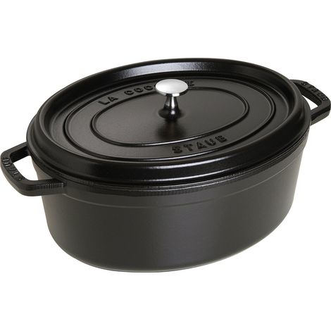 Staub Cocotte Single pan - Padella, Ghisa, Nero, 6,7 L, 33 cm, 7,2 kg