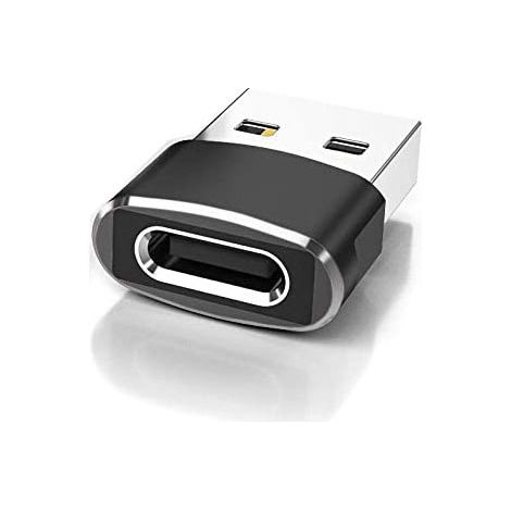 Schwarzer, einteiliger USB-Adapter aus Aluminiumlegierung, Stecker auf Buchse, Typ-C-Buchse auf USB-Adapter, Typ-C-Buchse auf USB-Adapter, Typ-A-Stecker auf Typ-C-Buchse, kompatibel mit Apple-Geräten (1/5)