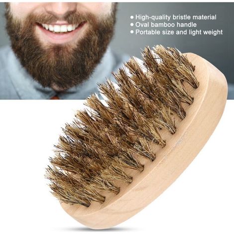 Bartbürste aus natürlichem Bambus mit integriertem Kamm und ergonomischem Griff (1/5)