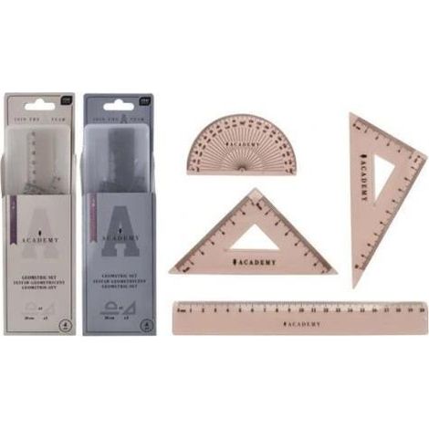 Set geometrico Academy con righello da 20 cm (misura assortita)