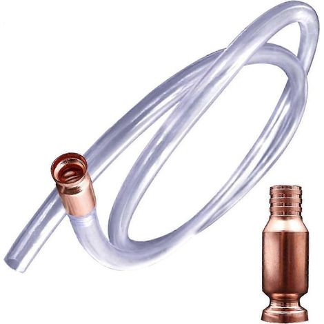 Pompe à siphon manuelle, pompe à siphon pour carburant avec tuyau de siphon de 1 m, 1 collier de serrage et 1 tête de pompe à secouer, pompe de transfert pour carburant, essence, diesel, eau (1/5)