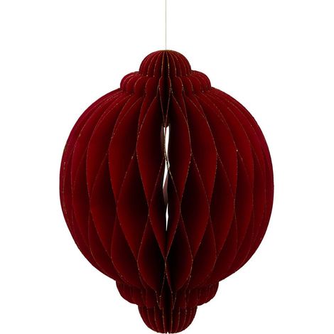 Suspension de Noël Pallo en papier rouge D. 30 cm - Feeric lights & christmas (1/5)