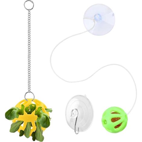 Balle d'alimentation interactive pour reptile dragon‑barbu, ventouse‑clochette, terrarium installation facile (1/5)
