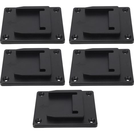 Support mural noir ABS 5 pièces porte-outils pour perceuses visseuses 14,4V 18V batterie lithium, crochet de rangement atelier (1/5)