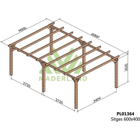 Pérgola de Madera Laminada Sitges (Maderland) - Gardeneas - 600 x 400 cm (1/5)