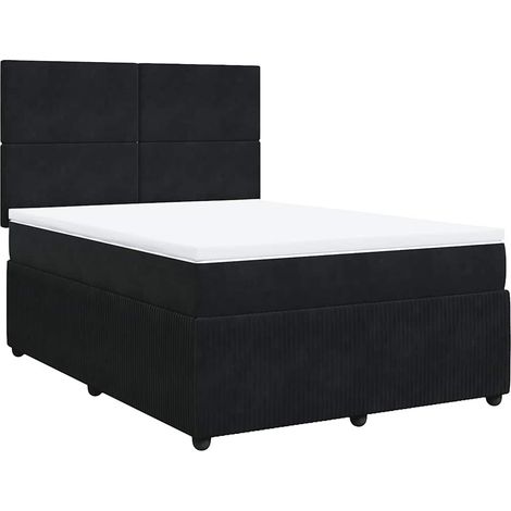 Maison Exclusive - Boxspringbett mit Matratze Schwarz 160x200 cm