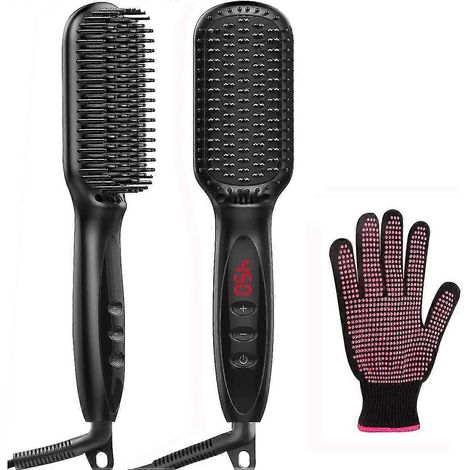 Brosse lissante H, brosse lissante 2 en 1 avec fonction anti-friction, séchage rapide en 30 secondes (1/5)
