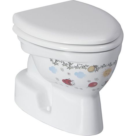 KID Cuvette WC pour enfants, siphon en S, décor (1/2)