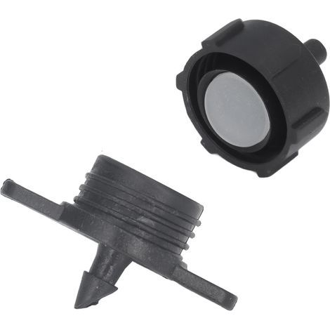 Packung mit 100 druckkompensierenden Tropfern, Φ4 mm, schwarz, 4 l/h, für Gärten, Gemüsebeete, Topfpflanzen und Obstkulturen, abnehmbarer und waschbarer Durchflussregler (1/5)
