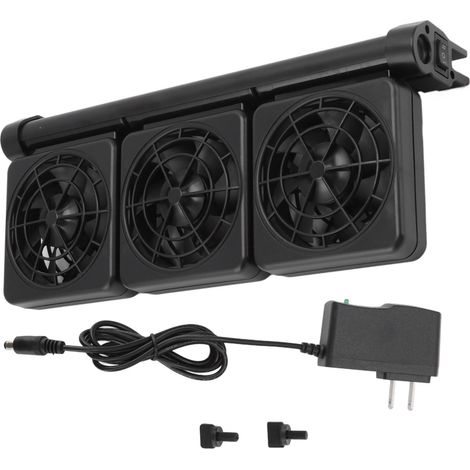 Ventilateur de Refroidissement pour Aquarium Mini avec 3 Ventilateurs et Vitesse Réglable, Prise US 100‑240V (1/5)
