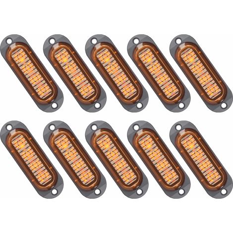 Applicable 10X LED Feux de Marquage Latéral 12 / 24V Feux De Gabarit LED Remorque Lampe Latérale Avertissement Lumière pour Camion RV Caravan (Jaune) (Jaune)