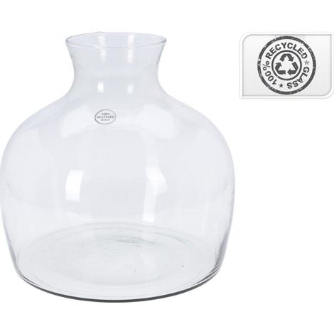 Jarrón Vilde transparente 35,5 cm en vidrio reciclado (1/2)