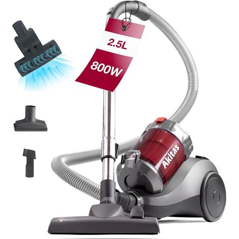 Aspirateur sans Sac 800W 2,5L avec Brosse Turbo Pet Hair et Brosse 2-en-1 pour Sols Durs et Tapis (1/5)