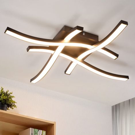 GBLY Deckenlampe LED Deckenleuchte Schlafzimmer - Schwarz 24W Wohnzimmerlampe 3000K Warmweiß Modern Design Schlafzimmerlampe Metall Küchenlampe für Wohnzimmer Flur Büro Küche Esszimmer (1/5)
