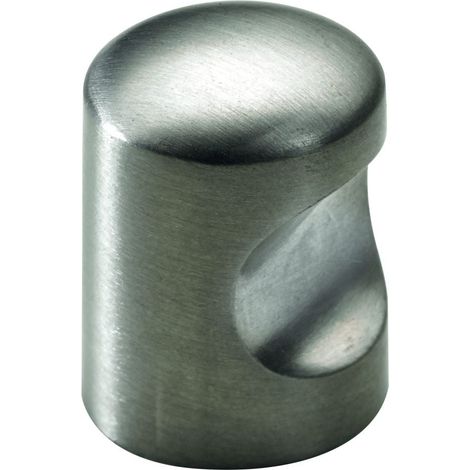 Hettich Möbelknopf Zinkdruckguss Edelstahl-Optik Ø 15,0 x 22,0 mm - 1 Stück Filzgleiter & Möbelgriffe