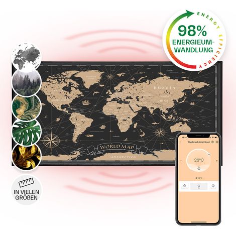 Klarstein Air Art Smart Chauffage Infrarouge, 700W Radiateur Electrique pour Maison, Contrôle via l'Application IoT/WiFi, Détection de Fenêtre Ouverte, Chauffage Mural, Thermostat, Econome, Sans CO2